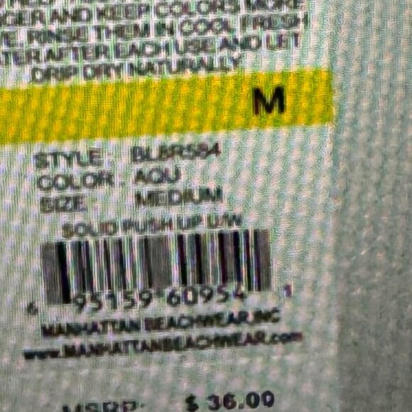 Bikini Lab Solid Push Up Underwire Bikini Top Aqua M - Picture 7 of 7